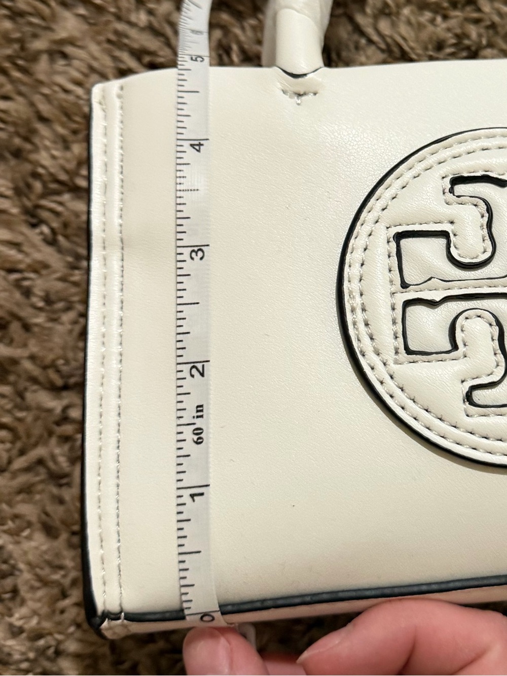Crossbody Tory Burch Cream Leather Top-Handle Satchel with Logo Medallion - Picture 5 of 9